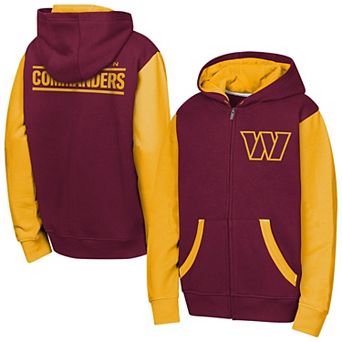 Youth Outerstuff Burgundy Washington Commanders Stadium Colorblock Full-Zip Hoodie
