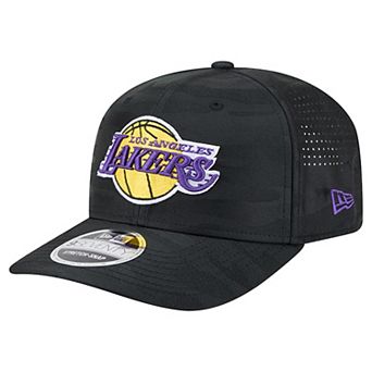 Men's New Era Black Los Angeles Lakers Camo 9SEVENTY Perforated Adjustable Hat