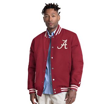 Men's Starter Crimson Alabama Crimson Tide Spectator Varsity Full Snap Jacket
