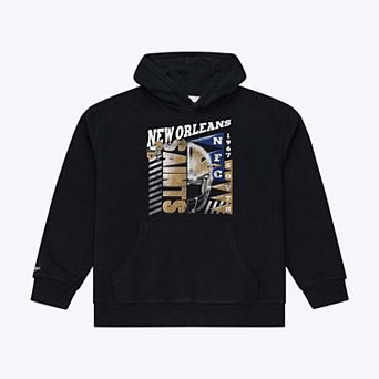 Men's Mitchell & Ness Black New Orleans Saints Core Essentials Street Graphic Fleece Hoodie