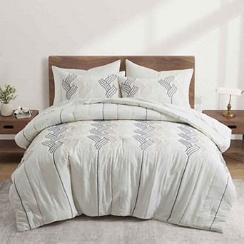 Peace Nest All-Season Comforter Set, Rope Embroidery, Hypoallergenic Down Alternative