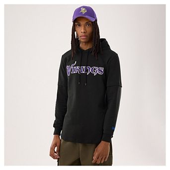 Men's New Era Black Minnesota Vikings Functional Fandom Twofer Hoodie