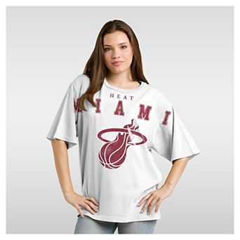 Women's Fanatics White Miami Heat Spirit Relaxed Jersey T-Shirt