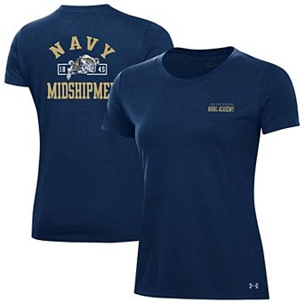 Women's Under Armour Navy Navy Midshipmen Performance Cotton T-Shirt