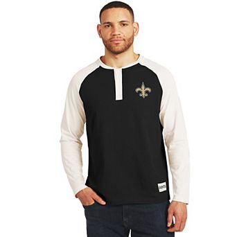 Men's Darius Rucker Collection by Fanatics Black/White New Orleans Saints Henley Long Sleeve T-Shirt