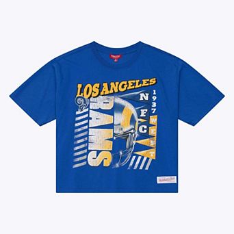 Women's Mitchell & Ness Royal Los Angeles Rams Street Graphic Boxy Cropped T-Shirt