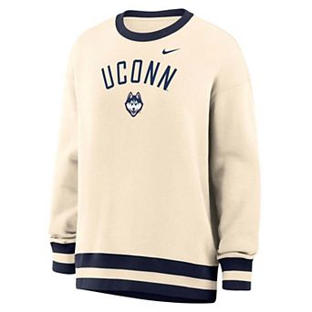 Women's Nike Natural UConn Huskies Oversized Phoenix Fleece Sweatshirt