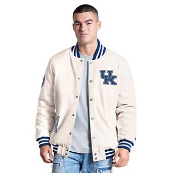 Men's Starter White Kentucky Wildcats Spectator Varsity Full Snap Jacket