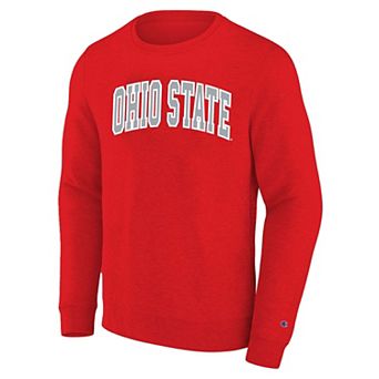 Men's Big and Tall Champion Scarlet Ohio State Buckeyes Arch Applique Sweatshirt