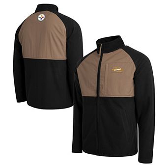 Men's Darius Rucker Collection by Fanatics Black/Tan Pittsburgh Steelers Full-Zip Raglan Jacket