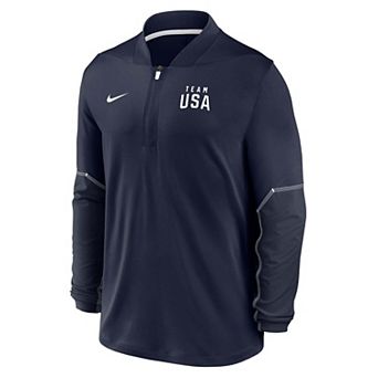 Men's Nike Navy Team USA Sideline Dri-FIT Half-Zip Pullover