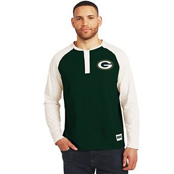 Men's Darius Rucker Collection by Fanatics Green/White Green Bay Packers Henley Long Sleeve T-Shirt