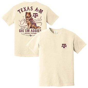 Men's Cream Texas A&M Aggies Vintage Mascot T-Shirt