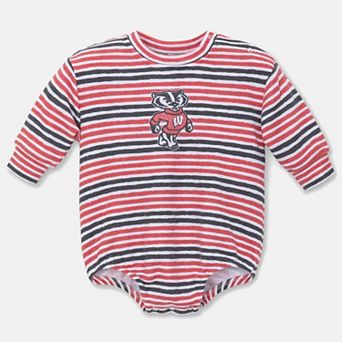 Newborn & Infant ZooZatz Red Wisconsin Badgers Cozy Fleece Bodysuit