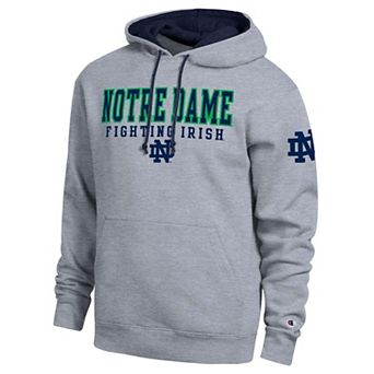 Men's Champion Heather Gray Notre Dame Fighting Irish Contrast Hoodie