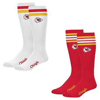 Women's PRO Compression Kansas City Chiefs Varsity Stripe Knee-High Compression Socks Two Pack