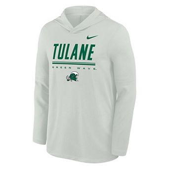 Men's Nike Gray Tulane Green Wave Basketball Lightweight Dri-FIT Hoodie