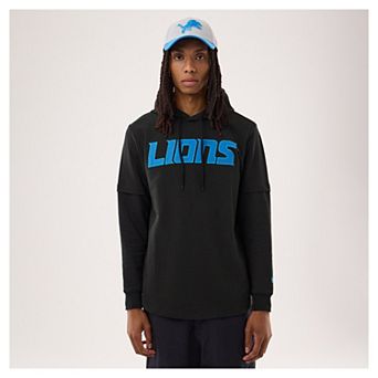 Men's New Era Black Detroit Lions Functional Fandom Twofer Hoodie