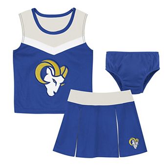 Girls Preschool Royal Los Angeles Rams Spirit Cheerleader Two-Piece Set with Bloomers