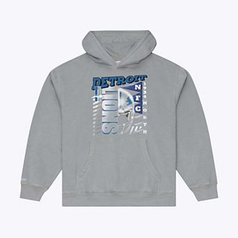 Men's Mitchell & Ness Gray Detroit Lions Core Essentials Street Graphic Fleece Hoodie