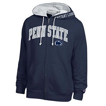 Men's Champion Navy Penn State Nittany Lions Arch Logo Full-Zip Fleece Hoodie