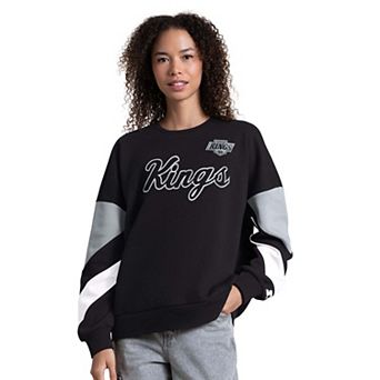 Women's Starter Black Los Angeles Kings Grand Slam Sleeve Color Block Sweatshirt