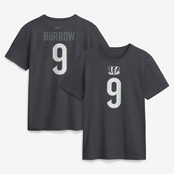 Men's Nike Joe Burrow Anthracite Cincinnati Bengals Name & Number T-Shirt