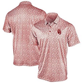 Men's Antigua Crimson Oklahoma Sooners Flourish Polo