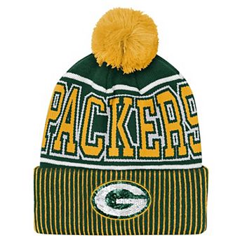 Youth Outerstuff Green Green Bay Packers Highlight Cuffed Knit Hat with Pom