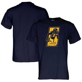 Unisex Blue 84 Pat White Navy West Virginia Mountaineers Number Retirement T-Shirt
