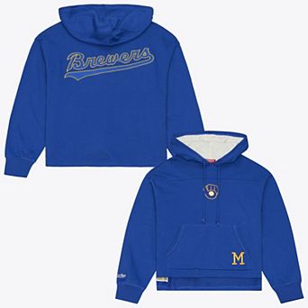 Women's Mitchell & Ness Royal Milwaukee Brewers Retro Roots Pullover Hoodie