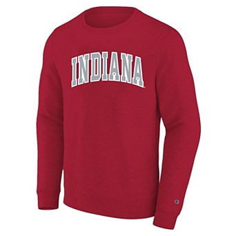 Men's Big and Tall Champion Crimson Indiana Hoosiers Arch Applique Sweatshirt