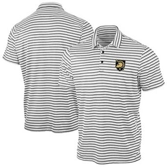 Men's Antigua Black Army Black Knights Space Stripe Polo