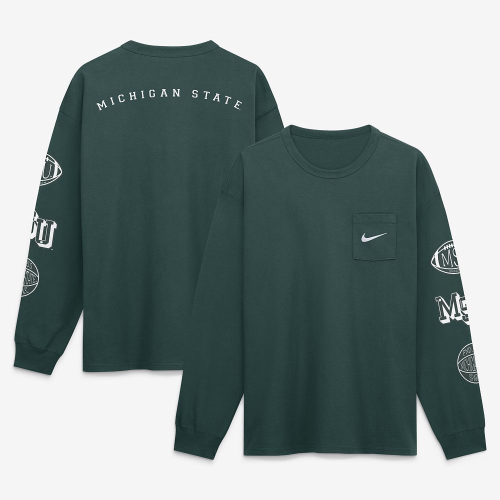 Men's Nike Green Michigan State Spartans Academic Long Sleeve