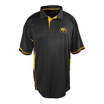 Men's Big and Tall Profile Black Iowa Hawkeyes Color Block Panel Polo