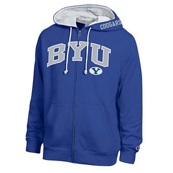 Men's Champion Royal BYU Cougars Arch Logo Full-Zip Fleece Hoodie