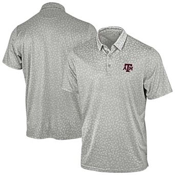 Men's Antigua Gray Texas A&M Aggies Mono Floral Polo