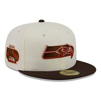 Men's New Era Cream/Brown Seattle Seahawks Pumpkin Spice 59FIFTY Fitted Hat
