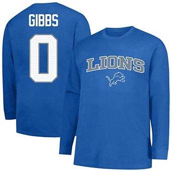 Men's Fanatics Jahmyr Gibbs Blue Detroit Lions Big & Tall Thermal Waffle Long Sleeve T-Shirt