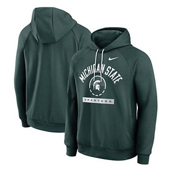 Men's Nike Green Michigan State Spartans Courtside Practice Dri-FIT Raglan Fleece Hoodie