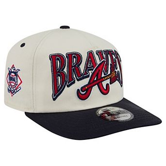 Men's New Era Cream/Navy Atlanta Braves Vintage 19TWENTY Adjustable Hat