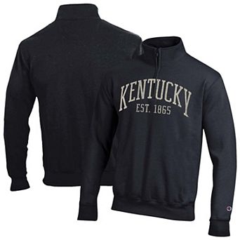 Men's Champion Black Kentucky Wildcats Powerblend Quarter-Zip Pullover