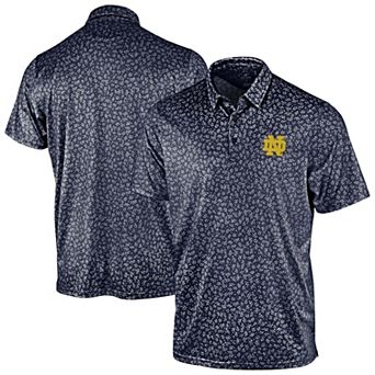 Men's Antigua Navy Notre Dame Fighting Irish Mono Floral Polo