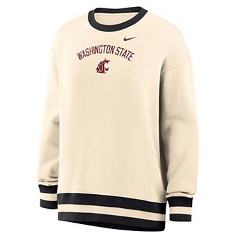 Women's Nike Natural Washington State Cougars Oversized Phoenix Fleece Sweatshirt