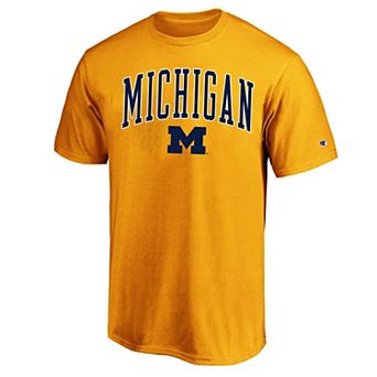Men's Champion Maize Michigan Wolverines Champion Big & Tall Team Arch Over Wordmark T-Shirt