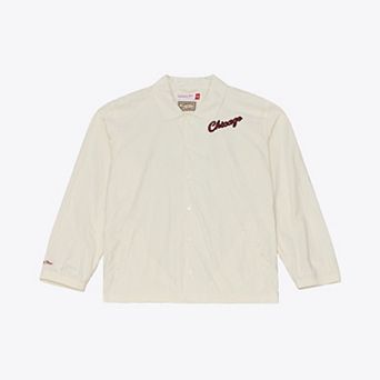 Men's Mitchell & Ness Cream Chicago Bulls Retro Root Full-Snap Coaches Jacket