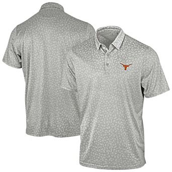 Men's Antigua Gray Texas Longhorns Mono Floral Polo