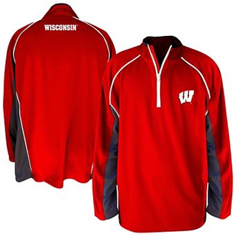 Men's Profile Red Wisconsin Badgers Big & Tall Quarter-Zip Raglan Jacket