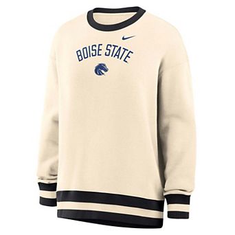 Women's Nike Natural Boise State Broncos Oversized Phoenix Fleece Sweatshirt