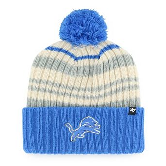 Youth '47 Blue Detroit Lions Snow Fort Cuffed Knit Hat